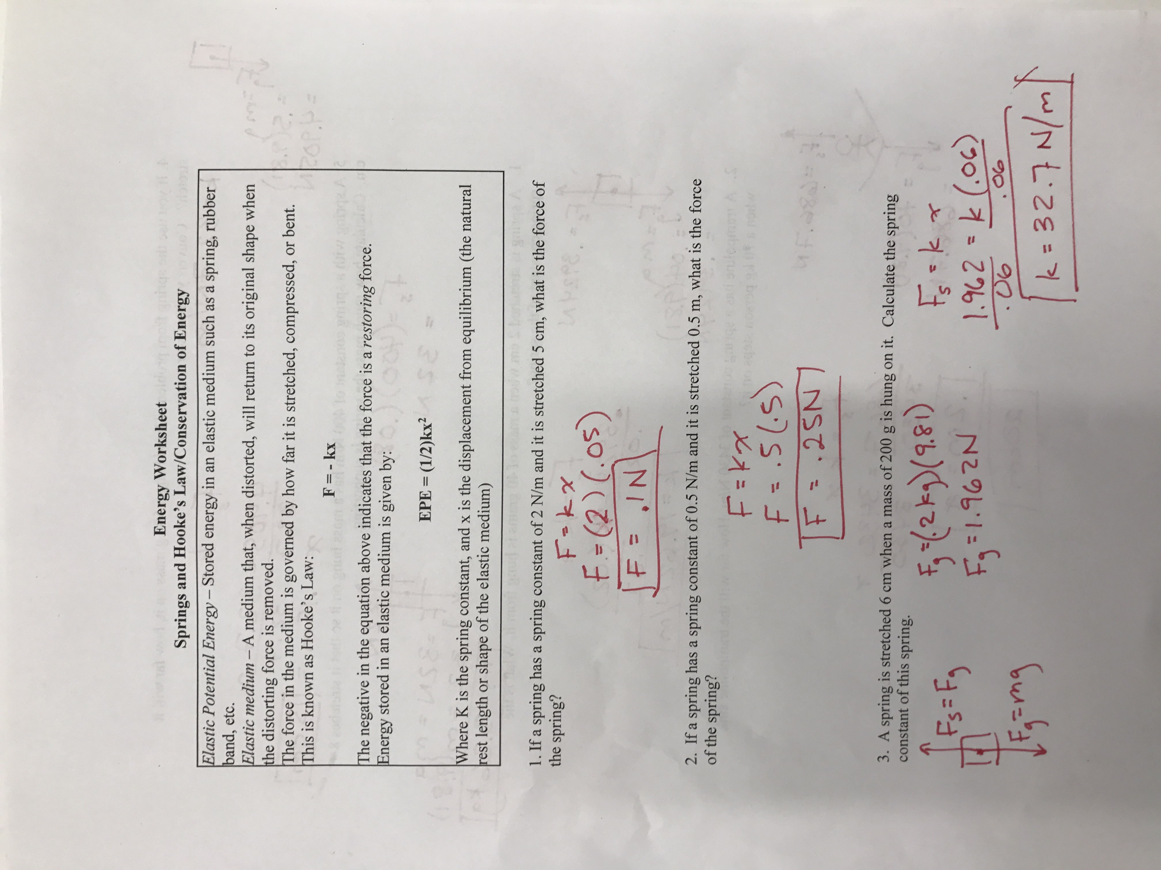 Work, Power, Energy - Physics With Conservation Of Energy Worksheet Answers