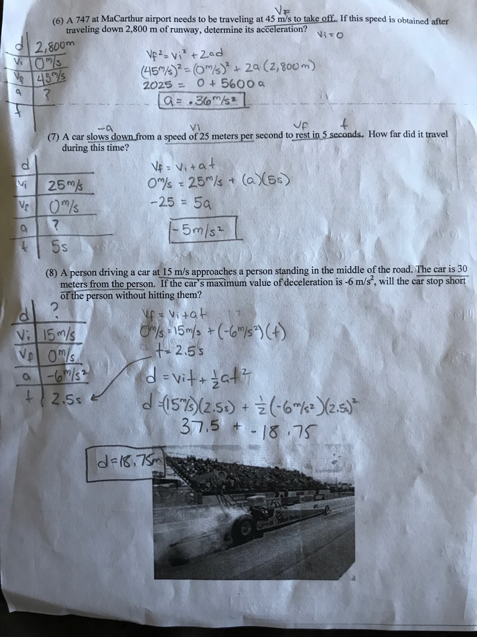 Linear Motion - Physics In Kinematics Practice Problems Worksheet